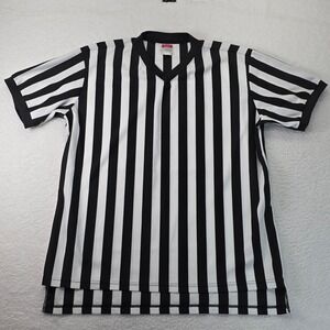 Rawlings Mens Referee Jersey Black White Stripe V-Neck Official Shirt 2XL